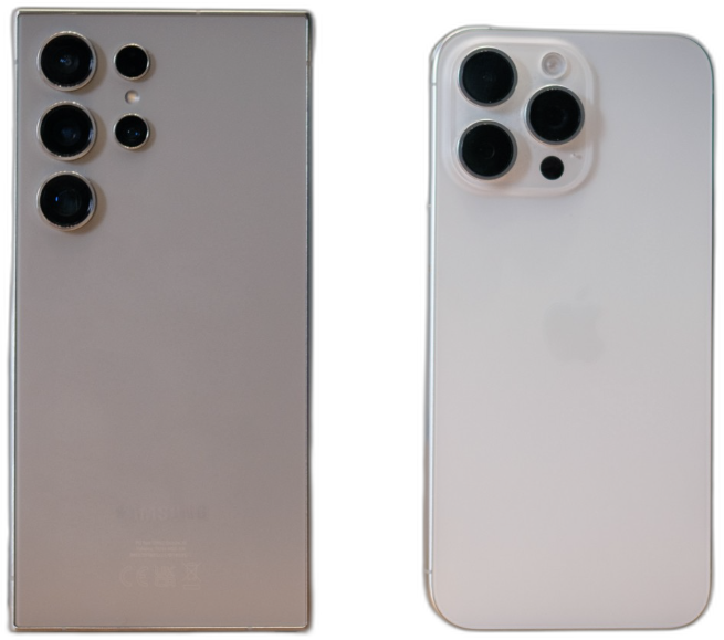 iPhone and Samsung Galaxy side by side
